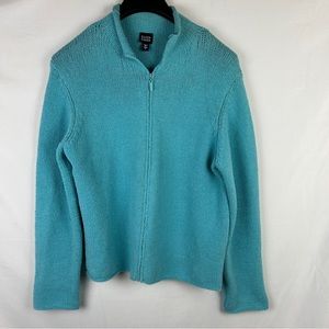 Eileen Fisher knitted zipper cardigan size L read